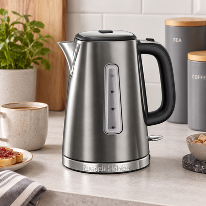 Russell Hobbs Russell Hobbs Luna Kettle & 2 Slice Toaster Kitchen Set (Grey)