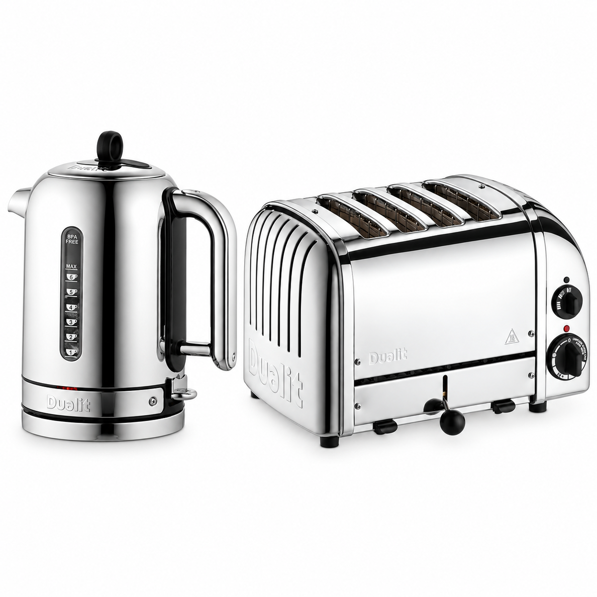 Dualit Dualit Classic Kettle & 4 Slice Vario AWS Toaster Kitchen Set (Stainless Steel)