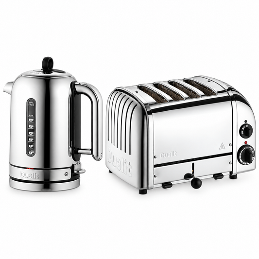 Dualit Dualit Classic Kettle & 4 Slice Vario AWS Toaster Kitchen Set (Stainless Steel)