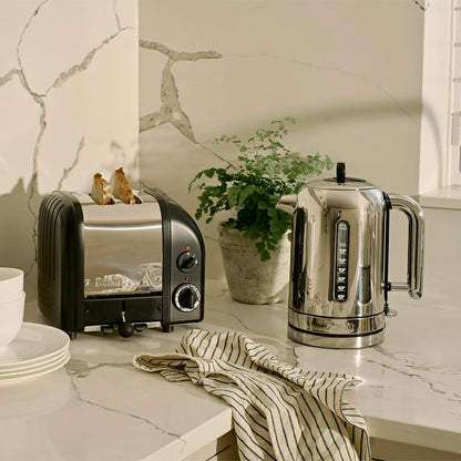 Dualit Classic Silver Kettle & Sage 2 Slice Vario AWS Toaster Kitchen Set