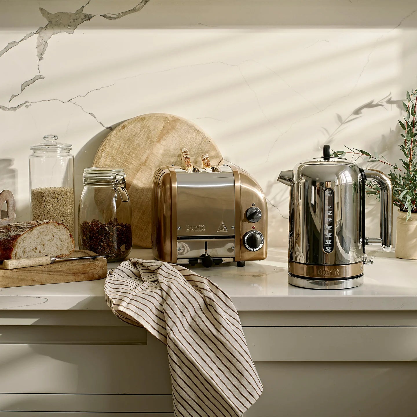 Dualit Classic Kettle & 2 Slice AWS Toaster Kitchen Set (Copper).