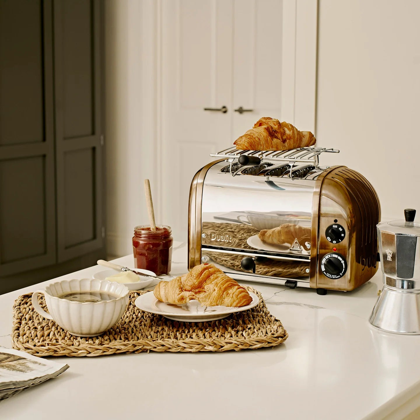 Dualit Classic Kettle & 4 Slice AWS Toaster Kitchen Set (Copper).