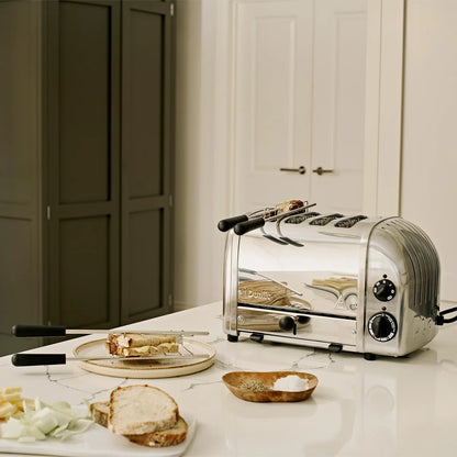Dualit Classic Kettle & 4 Slice AWS Toaster Kitchen Set Silver (Stainless Steel).
