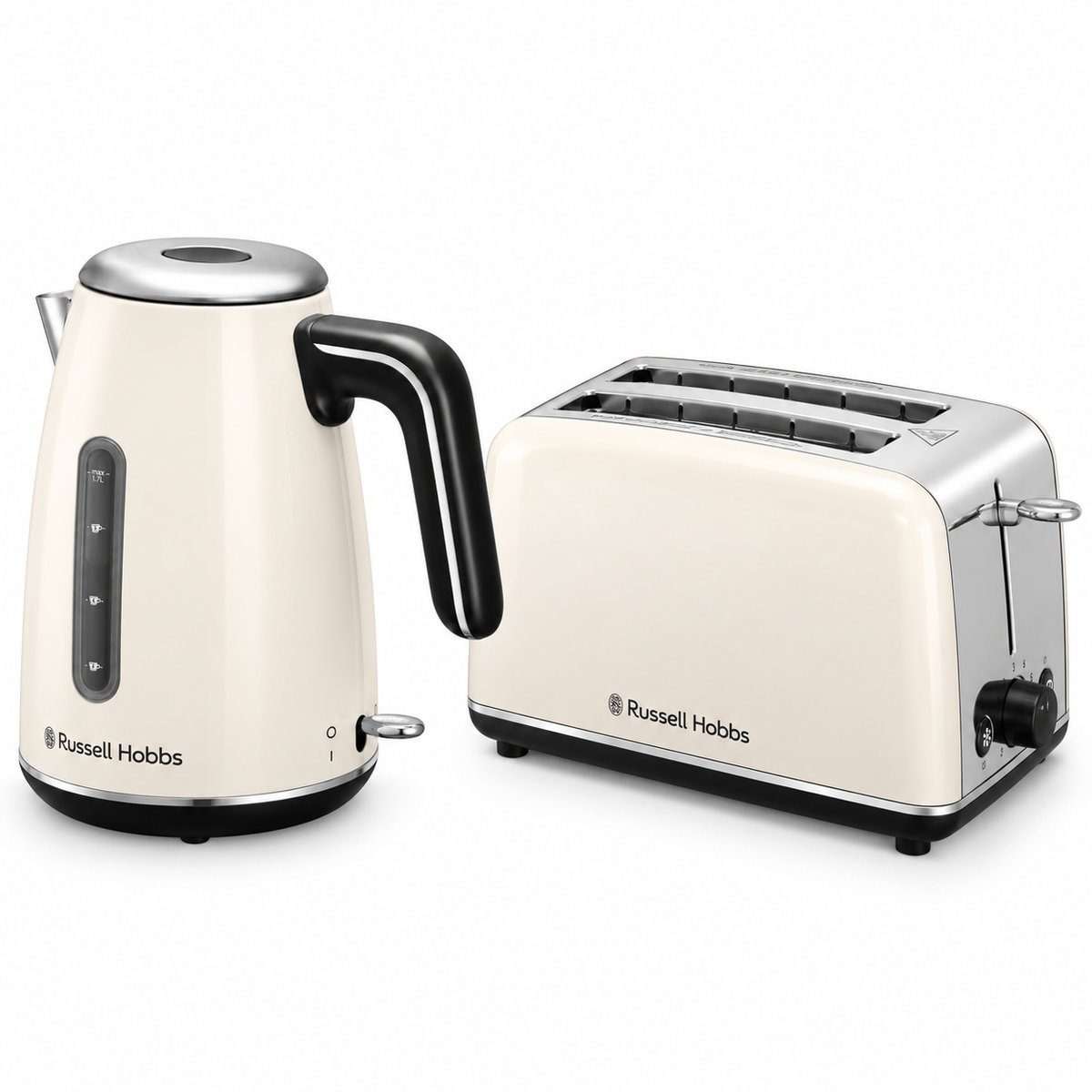 Russell Hobbs Russell Hobbs Everyday Quiet Kettle & 2 Slice Toaster Kitchen Set 28852 28862 (Jasmine)