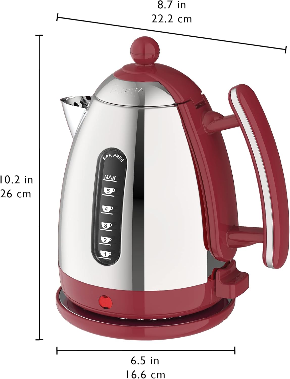 Dualit Lite Kettle with Fast Boiling Technology 72001 (Red Trim)