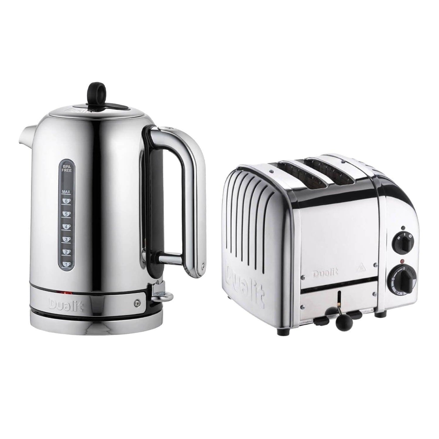 Dualit Classic Kettle & 2 Slice Vario AWS Toaster Kitchen Set (Stainless Steel)