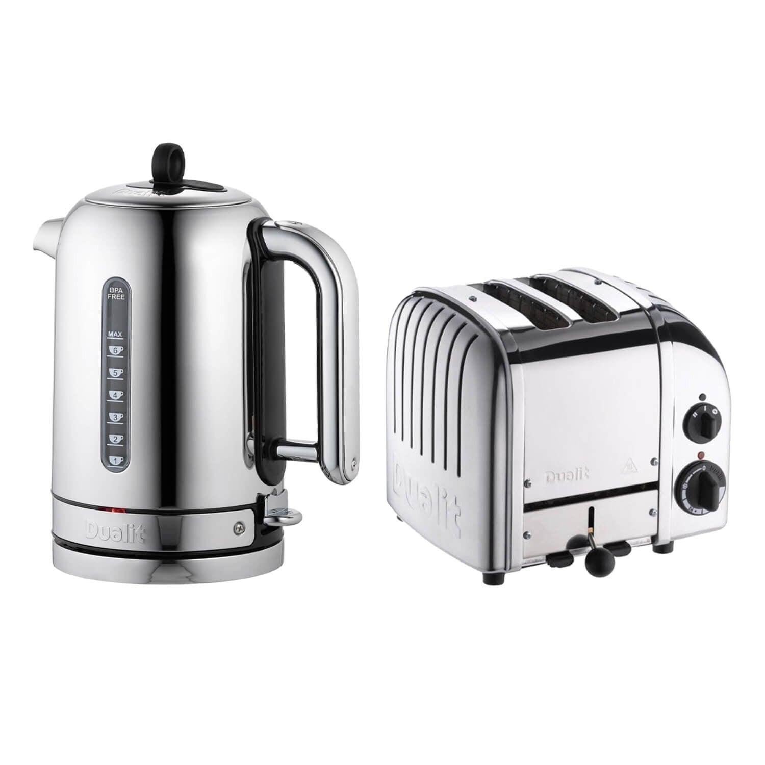 Dualit Classic Kettle & 2 Slice Vario AWS Toaster Kitchen Set (Stainless Steel)