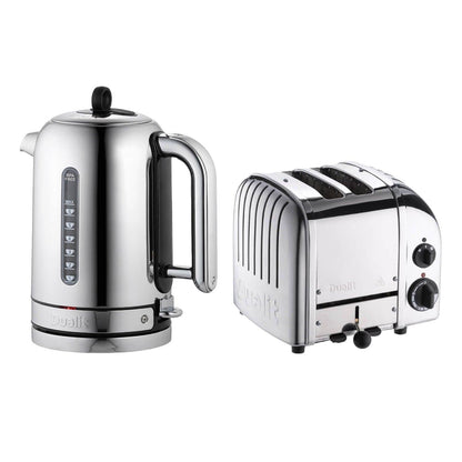 Dualit Classic Kettle & 2 Slice Vario AWS Toaster Kitchen Set (Stainless Steel)