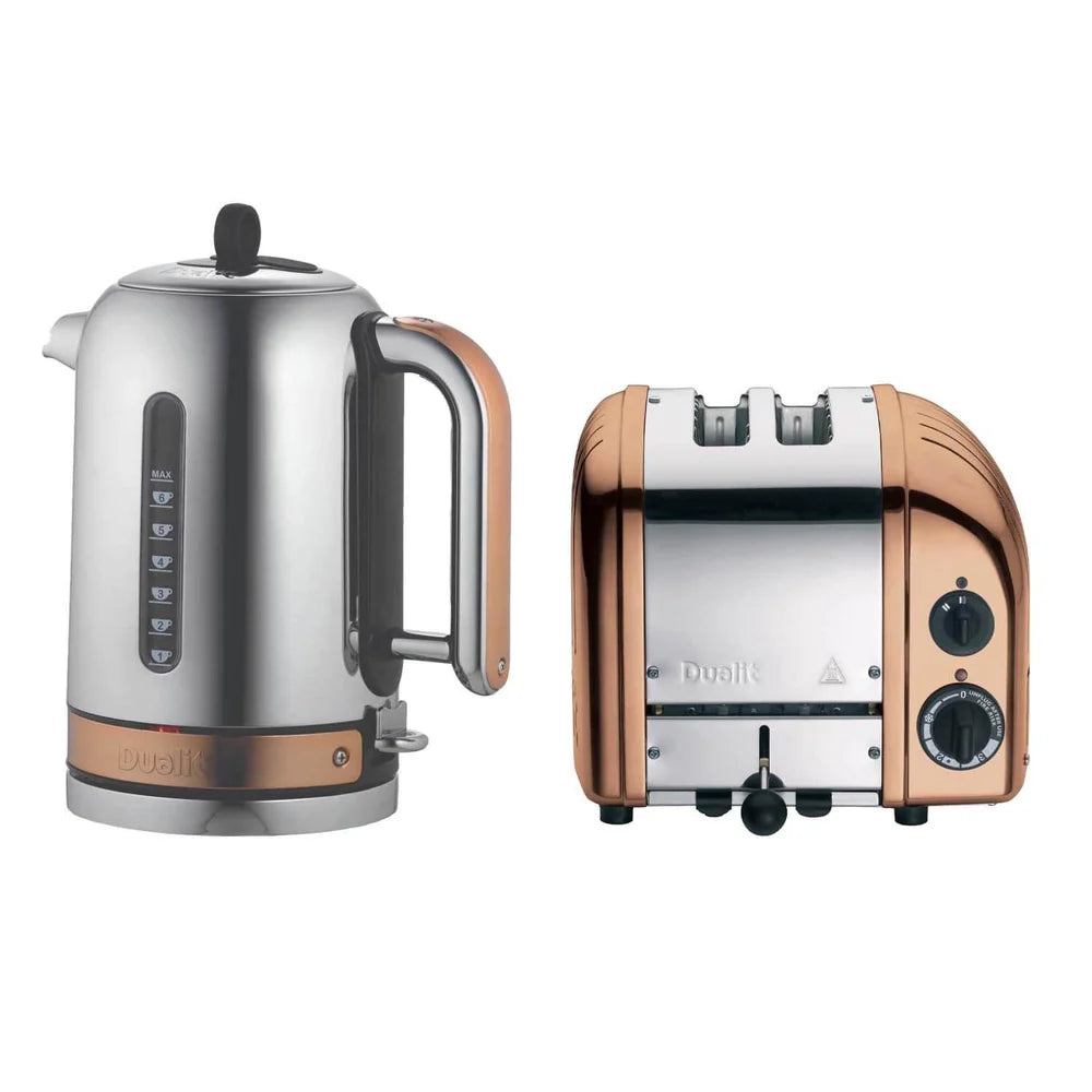 Dualit Classic Kettle & 2 Slice AWS Toaster Kitchen Set (Copper).