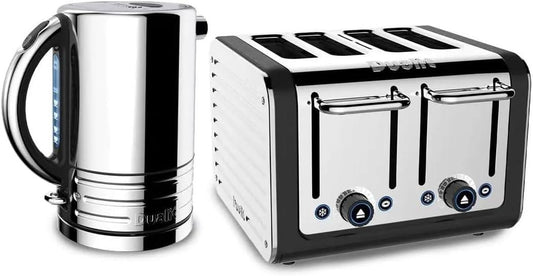 Dualit Architect Jug Kettle & 4 Slice Toaster Kitchen Set (Black)