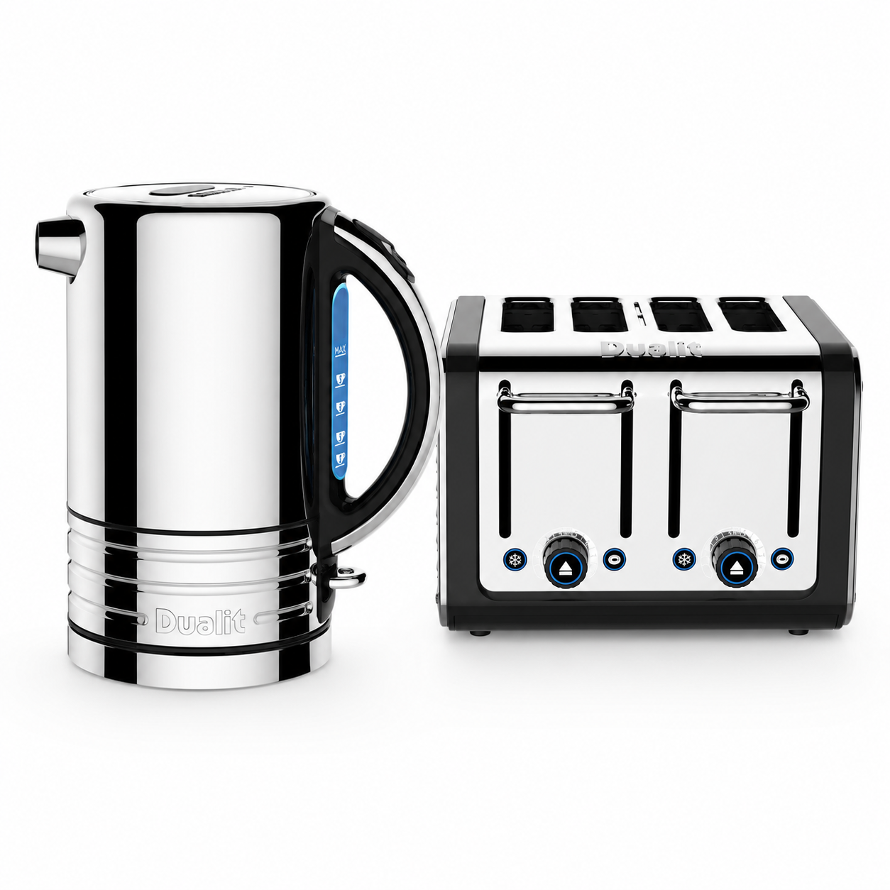 Dualit Dualit Architect Kettle & 4 Slice Toaster Kitchen Set (Black Trim)