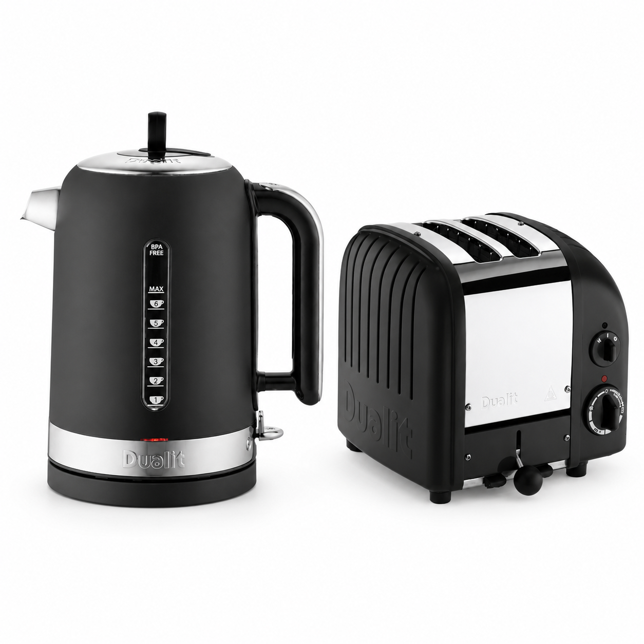 Dualit Dualit Classic Kettle & 2 Slice Vario AWS Toaster Kitchen Set (Matte Black)