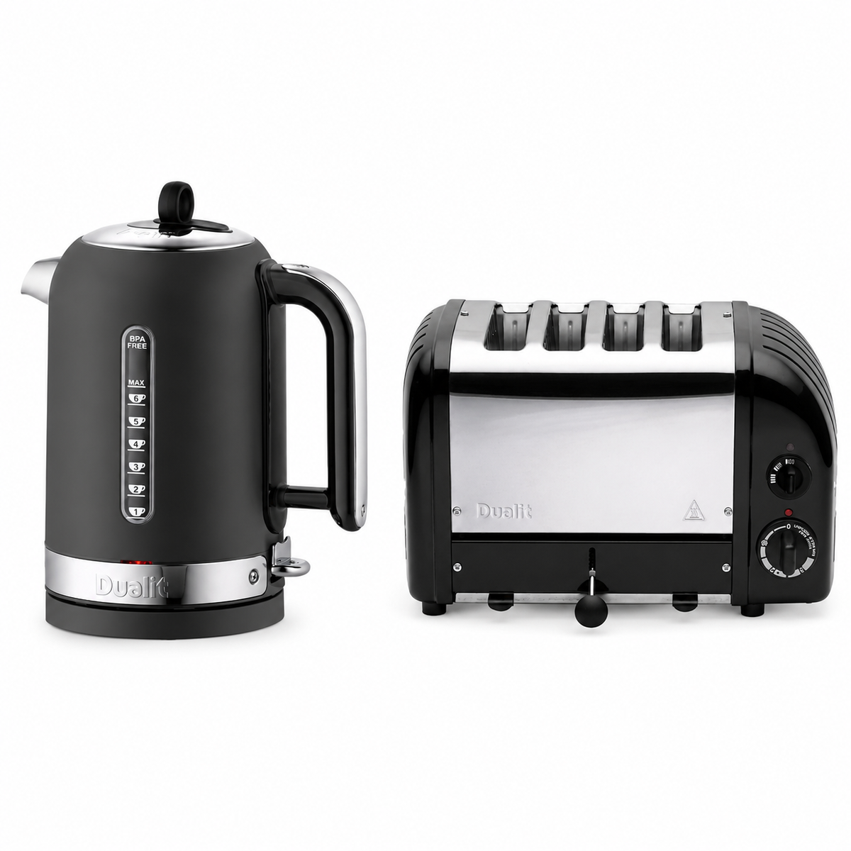 Dualit Dualit Classic Kettle & 4 Slice Vario AWS Toaster Kitchen Set (Matte Black)