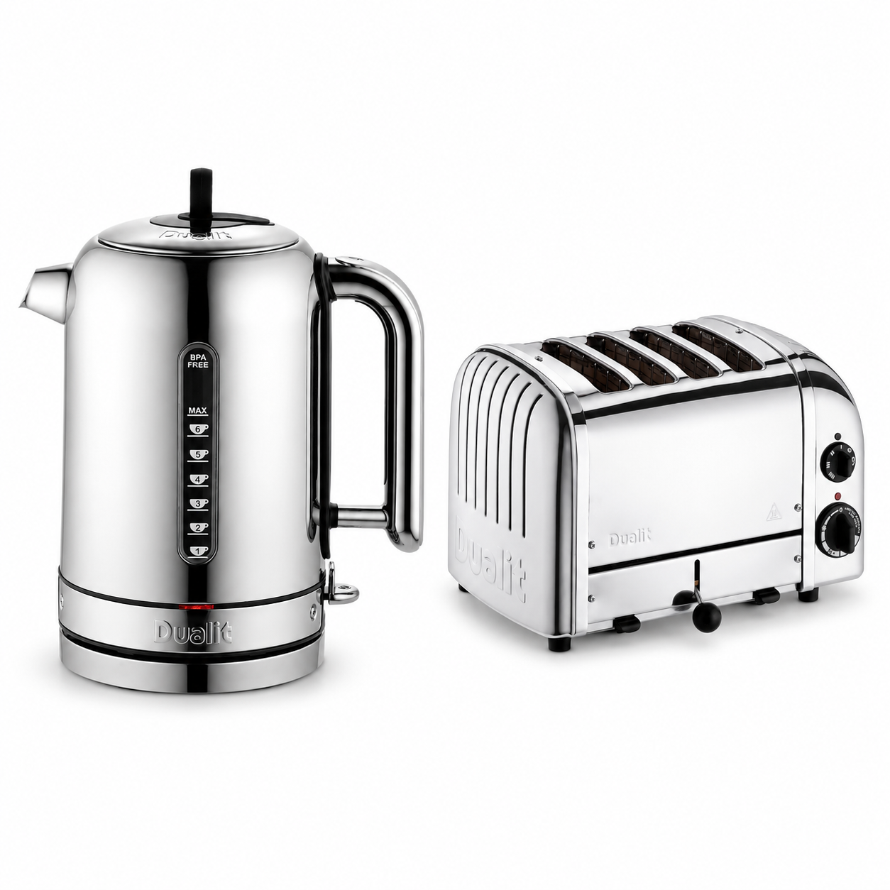 Dualit Dualit Classic Kettle & 4 Slice Vario AWS Toaster Kitchen Set Silver (Stainless Steel)