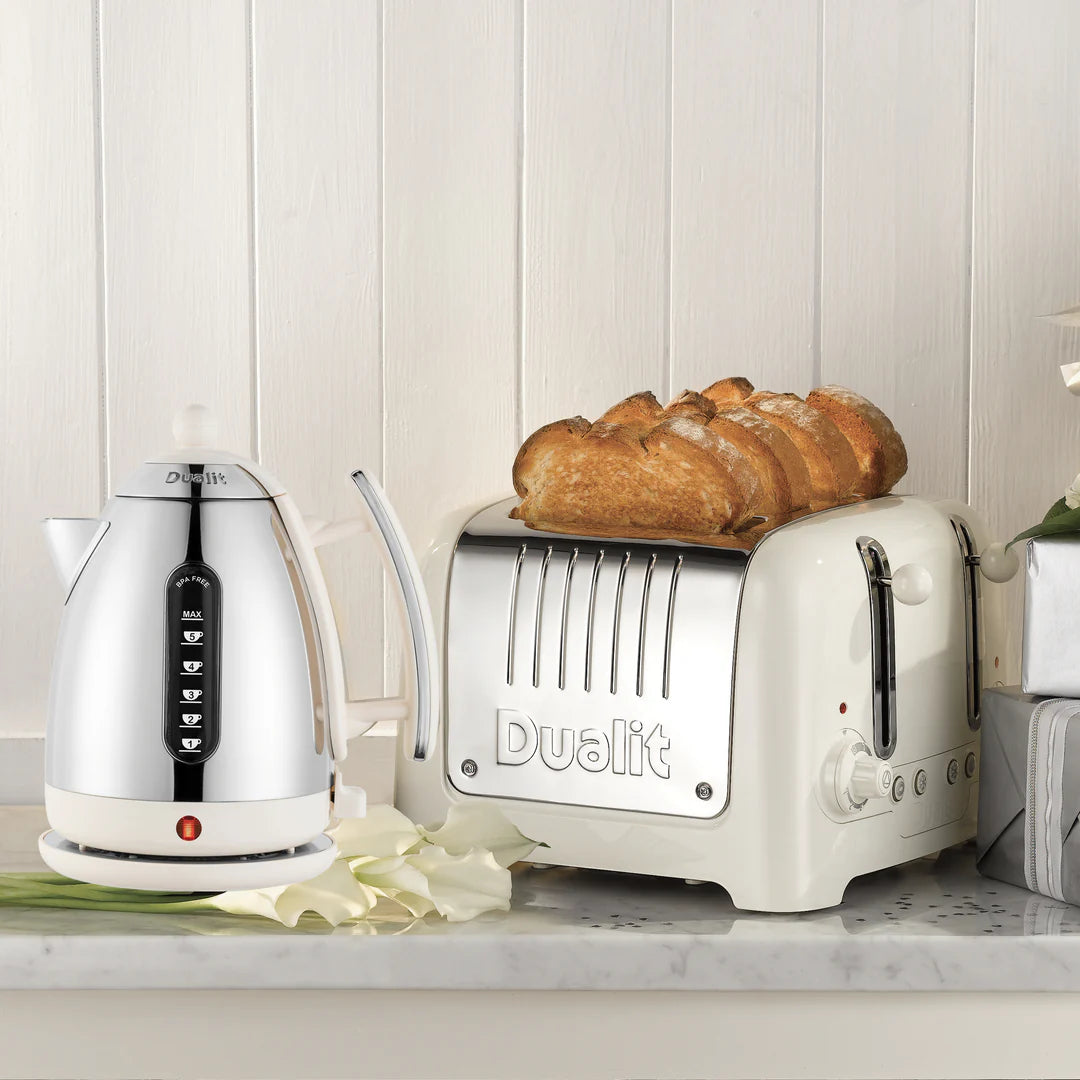 Dualit Dualit Lite Jug Kettle & 4 Slice Toaster Kitchen Set (Canvas White)
