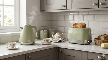 Swan Retro Kettle & 2 Slice Toaster Set (Green)