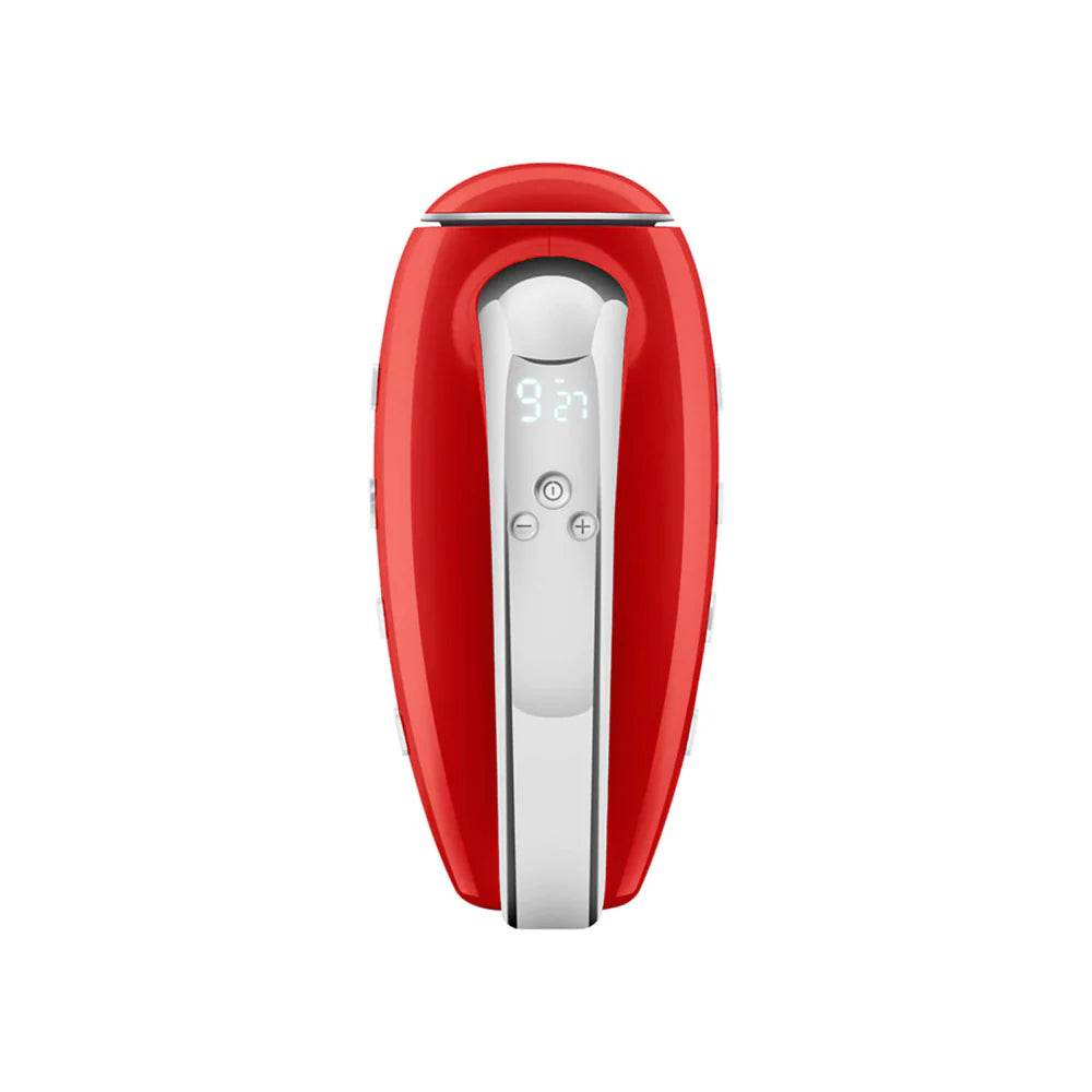 SMEG Red Hand Mixer Turbo Function 3 Attachments HMF01RDUK