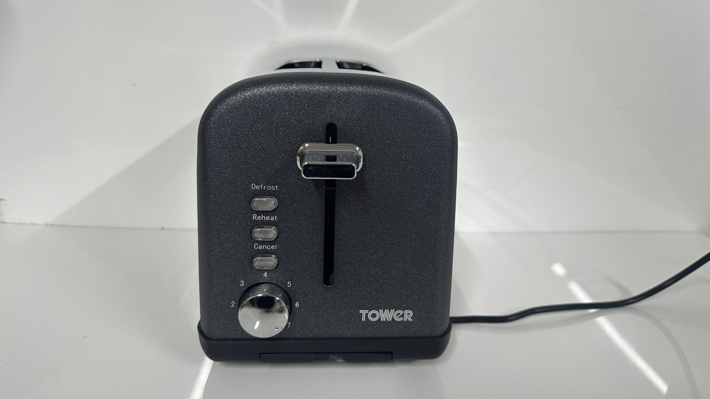 Tower Glitz Sparkle 2 Slice Toaster Steel T20014BL (Black)