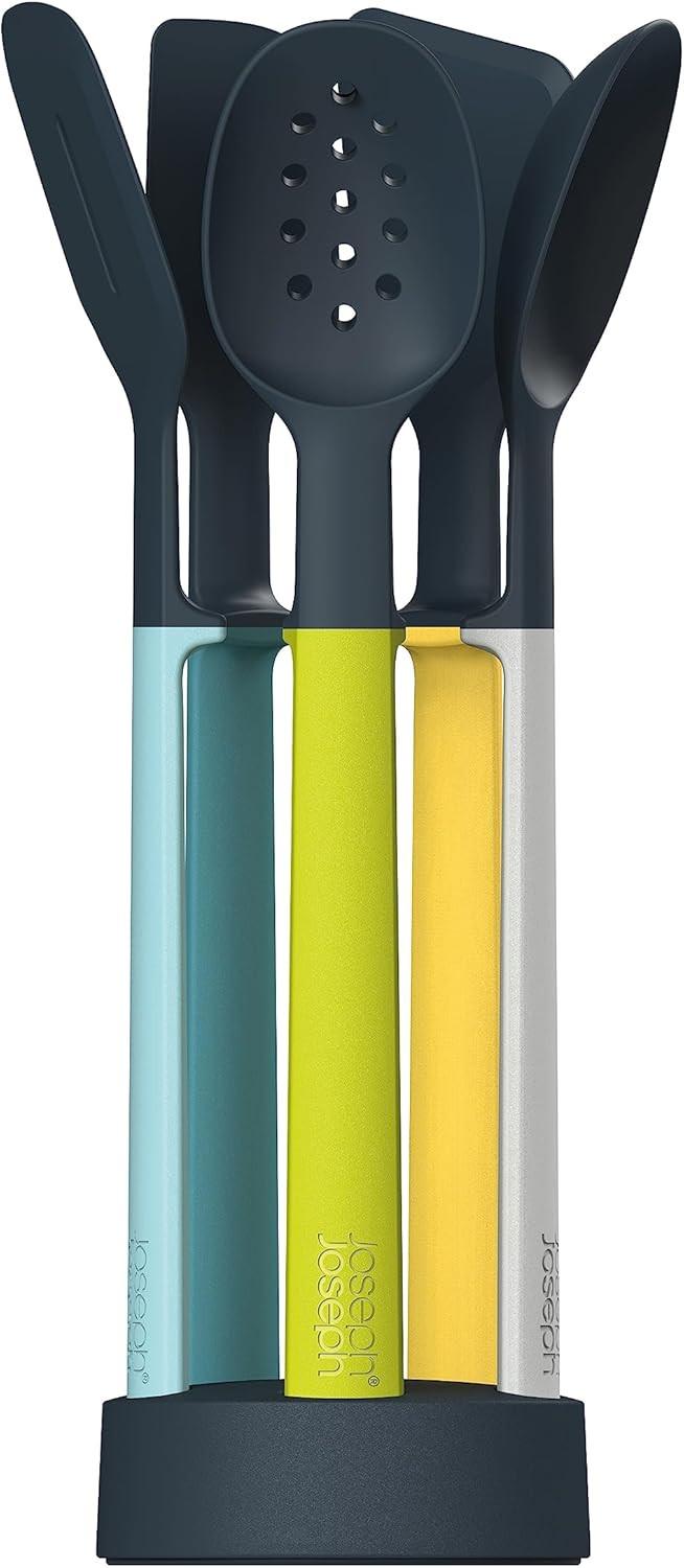 Joseph Joseph Elevate Silicone 5-Piece Kitchen Tool Set with Stand 10176 (Opal) - Vibe Home