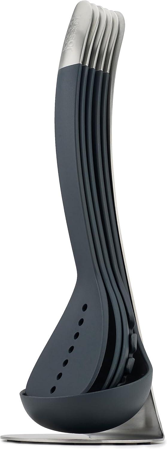 Joseph Joseph Nest 5-piece Black Utensils Set with Magnetic Stand 95031 - Vibe Home