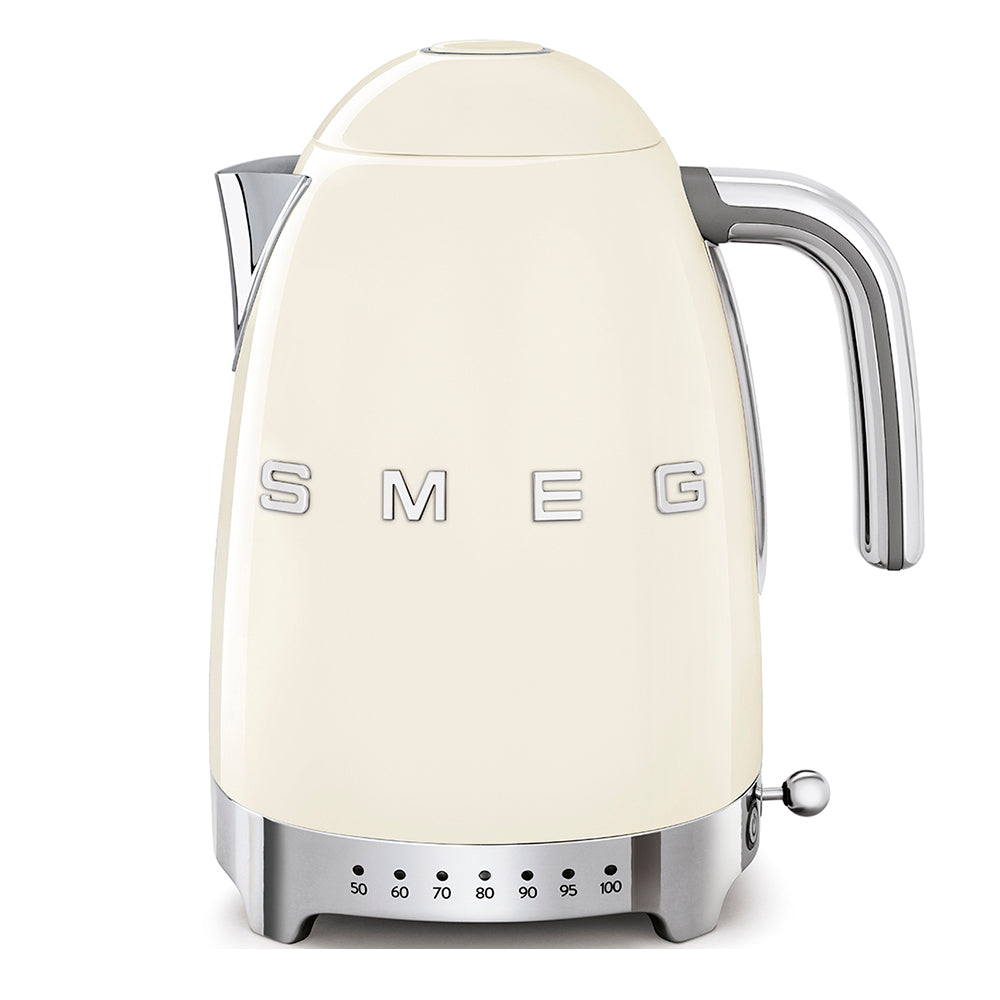 SMEG Kettle & 4 Slice Toaster Temperature Controlled Kitchen Set - Cream