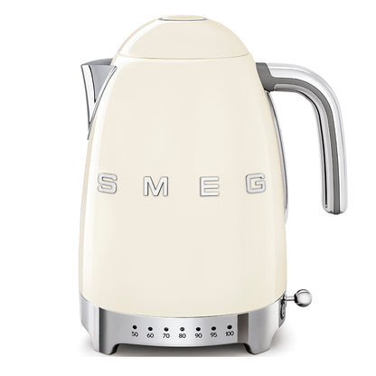 SMEG Kettle & 4 Slice Toaster Temperature Controlled Kitchen Set - Cream