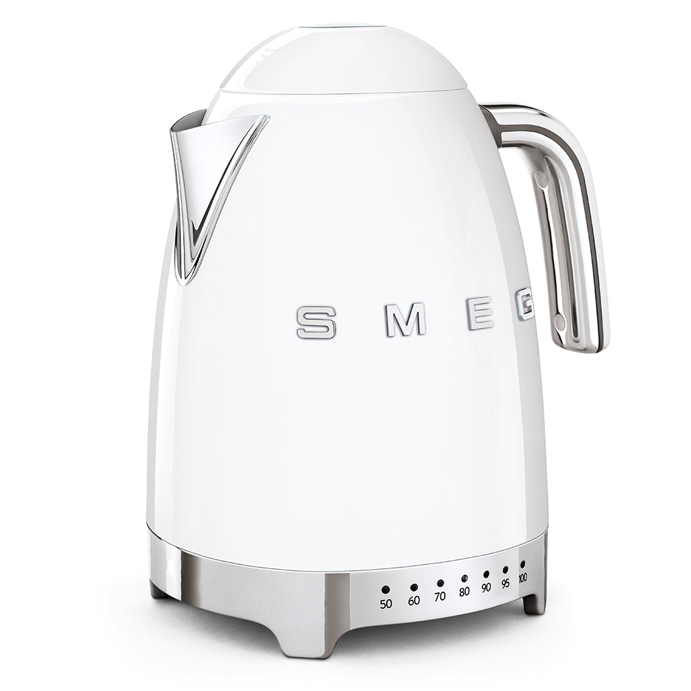 SMEG Rero Kettle & 4 Slice Toaster Temperature Control Kitchen Set - White