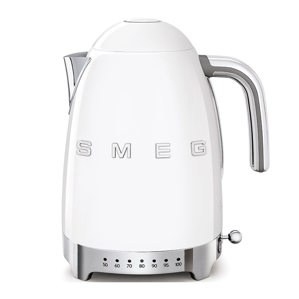 SMEG Kettle & 2 Slice Toaster Temperature Controlled Kitchen Set - White