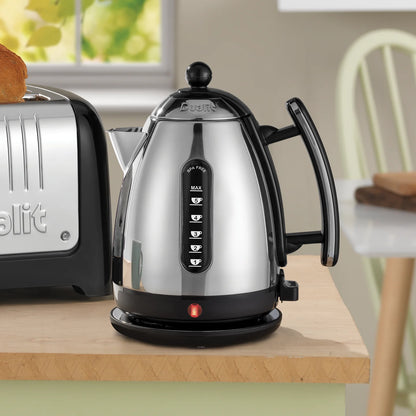 Dualit Lite Kettle & 2 Slice Toaster Matching Kitchen Set (Black Trims)