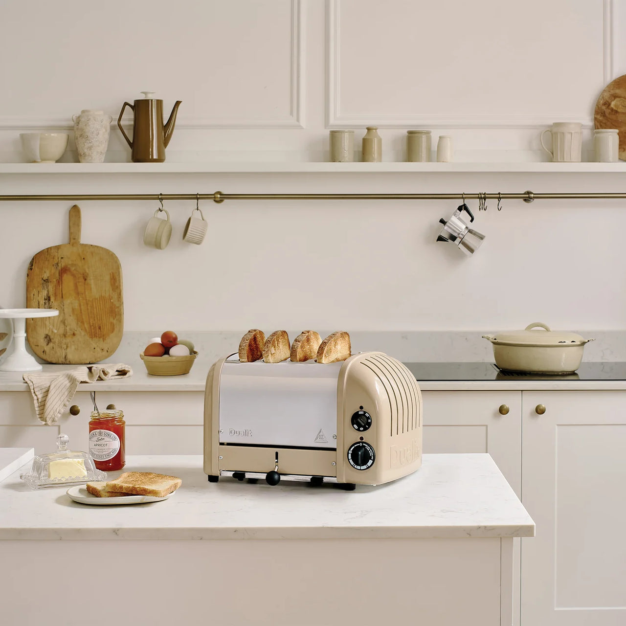 Dualit Classic Kettle & 4 Slice Vario AWS Toaster Kitchen Set (Sandstone)