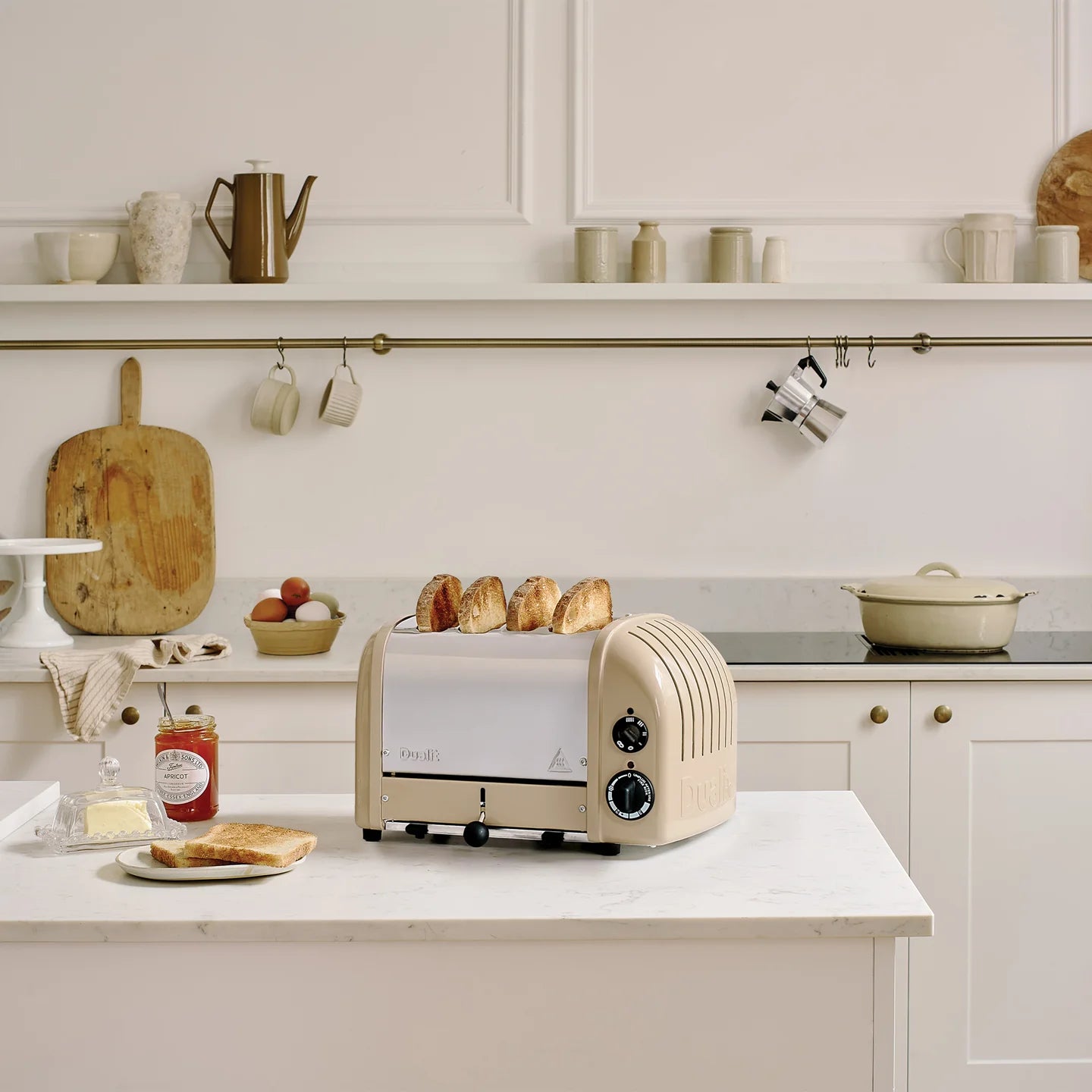 Dualit Classic Kettle & 4 Slice Vario AWS Toaster Kitchen Set (Sandstone)