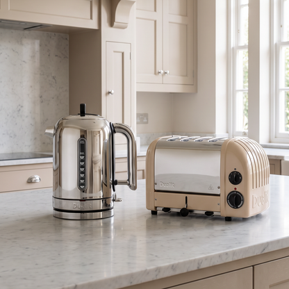 Dualit Dualit Classic Kettle & 4 Slice Vario AWS Toaster Kitchen Set (Stainless Steel & Sandstone)