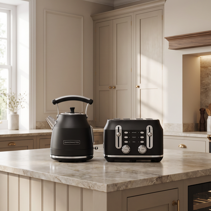 Rangemaster Rangemaster Traditional Kettle & 4 Slice Toaster Kitchen Set (Matt Black)