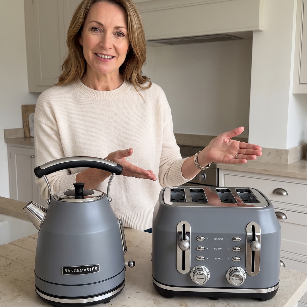 Rangemaster Rangemaster Traditional Kettle & 4 Slice Toaster Kitchen Set (Matt Grey)