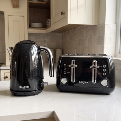 Salter Salter Boston Kettle & 4 Slice Toaster Kitchen Set (Black)