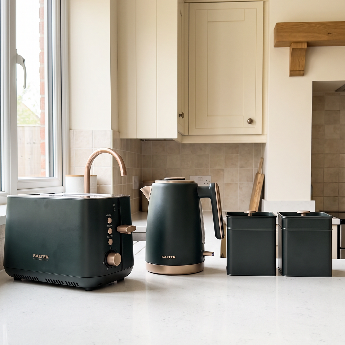 Salter Salter Marino Kettle, 2 Slice Toaster & Canister Kitchen Set (Blue Grey)