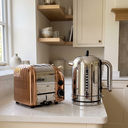 Dualit Dualit Classic Kettle & 2 Slice Vario AWS Toaster Kitchen Set (Stainless Steel & Copper)