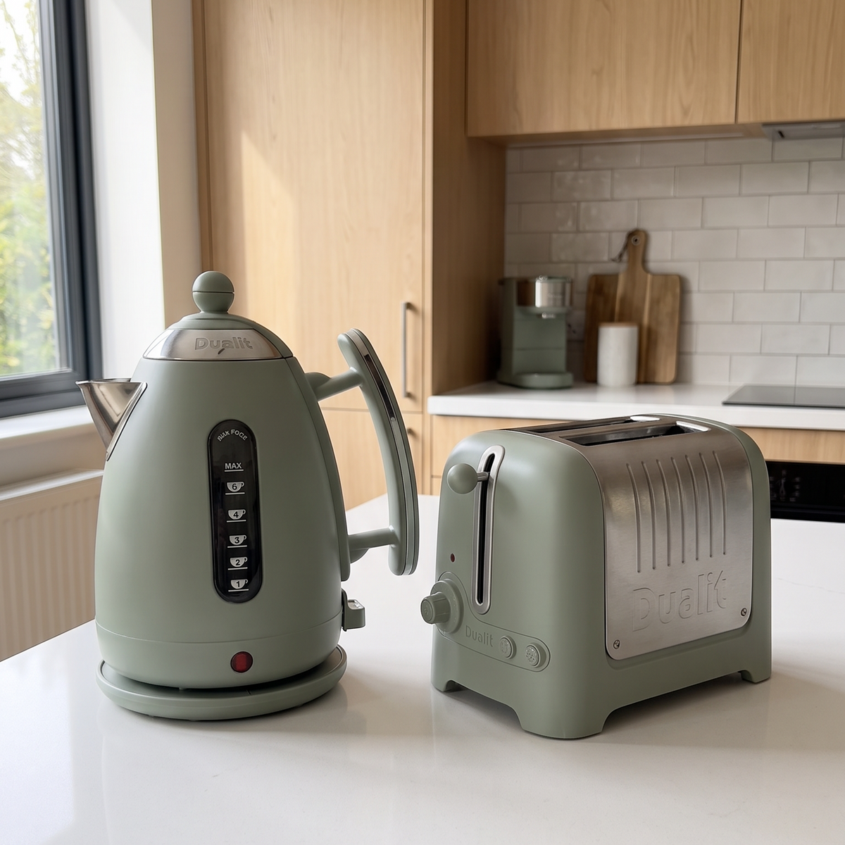 Dualit Dualit Lite Jug Kettle & 2 Slice Toaster Kitchen Set (Sage Green)