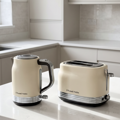 Russell Hobbs Russell Hobbs Hanley Jug Kettle & 2 Slice Toaster Kitchen Set (Jasmine Cream)