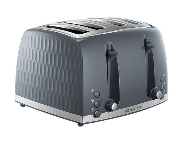 Russell Hobbs Honeycomb 4 Slice Toaster 26073 (Grey) - Vibe Home