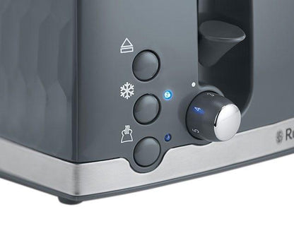 Russell Hobbs Honeycomb 4 Slice Toaster 26073 (Grey) - Vibe Home