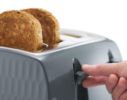 Russell Hobbs Honeycomb 4 Slice Toaster 26073 (Grey) - Vibe Home
