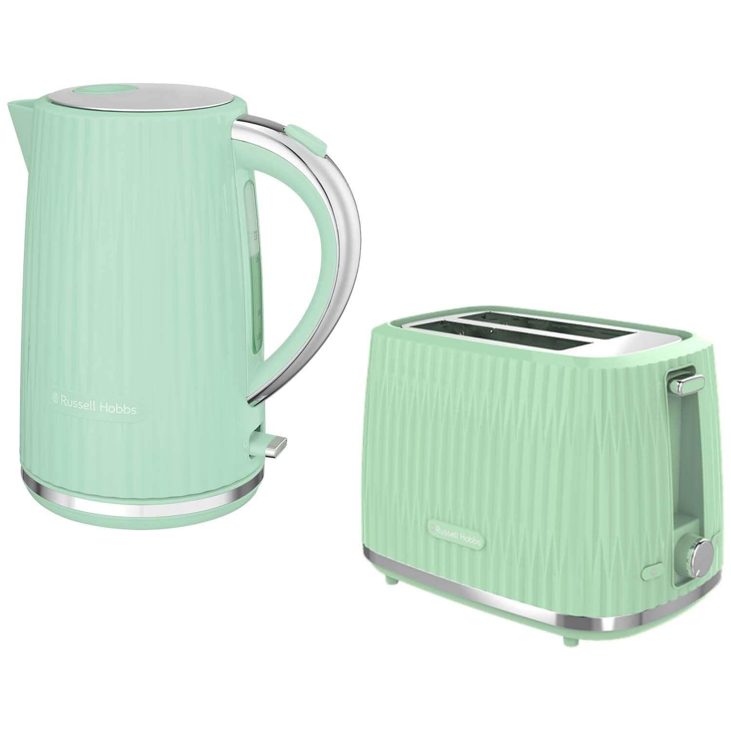 Russell Hobbs Eden Jug Kettle & 2 Slice Toaster Kitchen Set (Pistachio) - Vibe Home