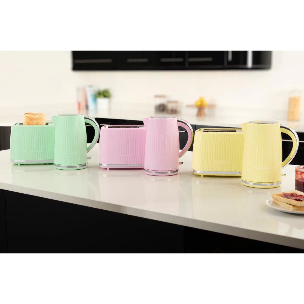 Russell Hobbs Eden Jug Kettle & 2 Slice Toaster Kitchen Set (Lemon) - Vibe Home