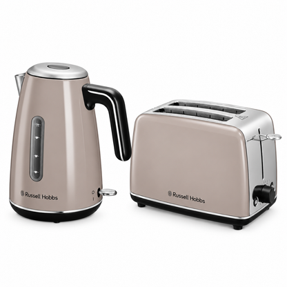 Russell Hobbs Everyday Kettle & 2 Slice Toaster Kitchen Set 28863 28853 (Mocha)