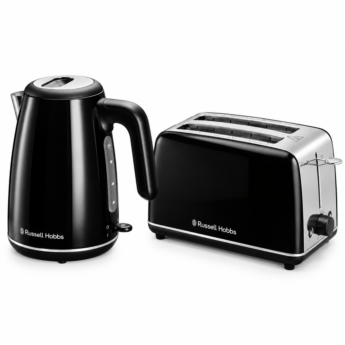 Russell Hobbs Russell Hobbs Everyday Kettle & 2 Slice Toaster Kitchen Set 28831 28861 (Black)