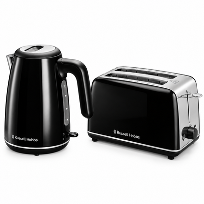 Russell Hobbs Russell Hobbs Everyday Kettle & 2 Slice Toaster Kitchen Set 28831 28861 (Black)
