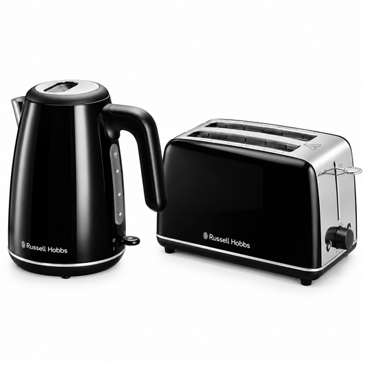 Russell Hobbs Russell Hobbs Everyday Kettle & 2 Slice Toaster Kitchen Set 28831 28861 (Black)