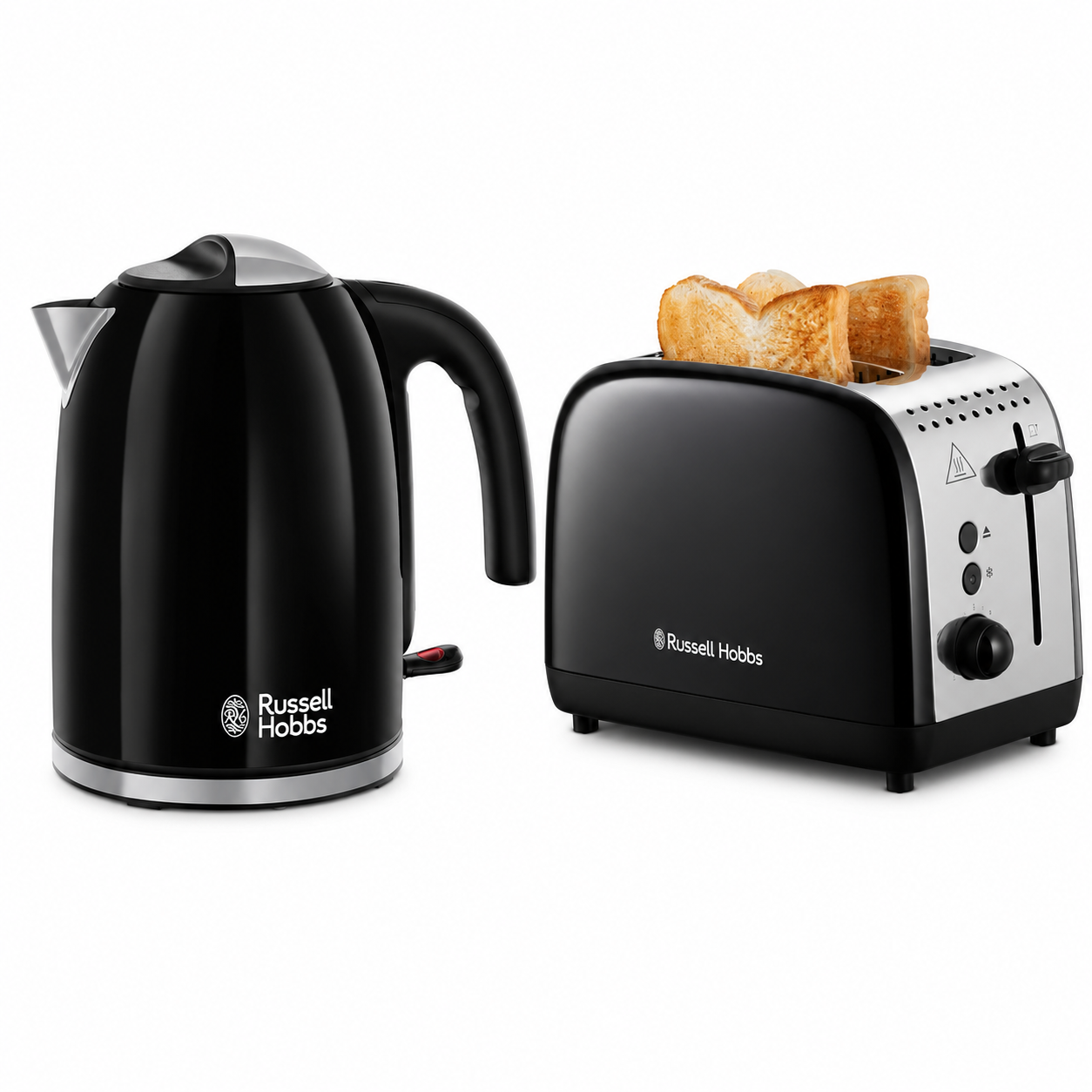 Russell Hobbs Russell Hobbs Colours Plus Kettle & 2 Slice Toaster Kitchen Set (Black)