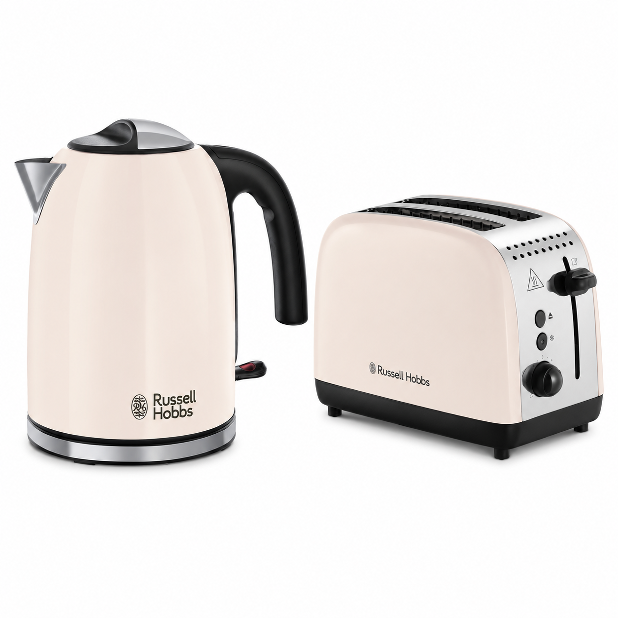 Russell Hobbs Russell Hobbs Colours Plus Kettle & 2 Slice Toaster Kitchen Set (Jasmine Cream)
